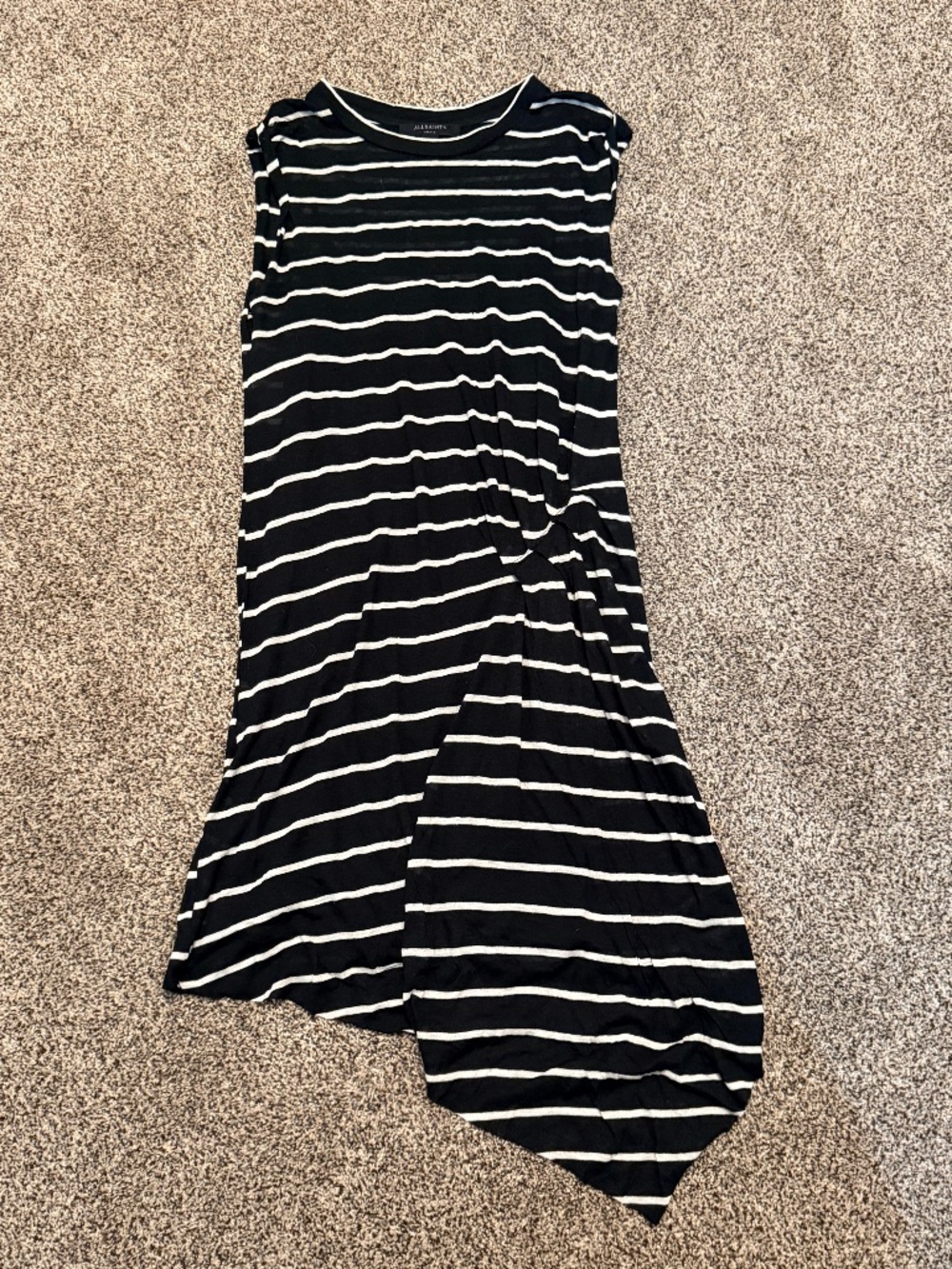 All Saints Stripe Midi Dress Women's Size S Small
